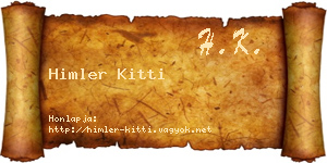 Himler Kitti névjegykártya